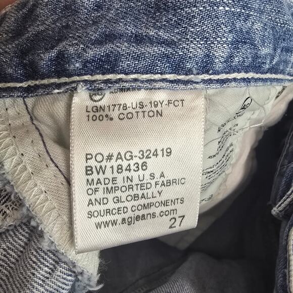 AG Adriano Goldschmied Sandy Colorblock Denim Mini Skirt‎ Raw Cut Off Hem 27 - Picture 5 of 5